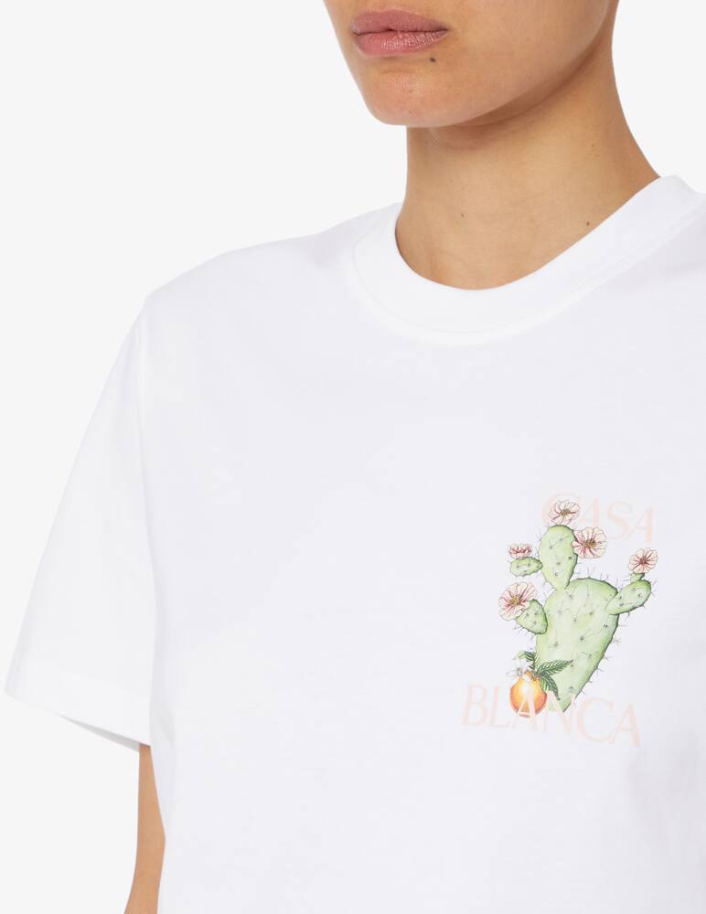 rinascente Casablanca T-shirt in cotone Cactus - Bianco
