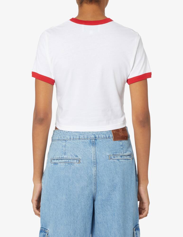 rinascente Casablanca T-shirt crop in cotone - Bianco