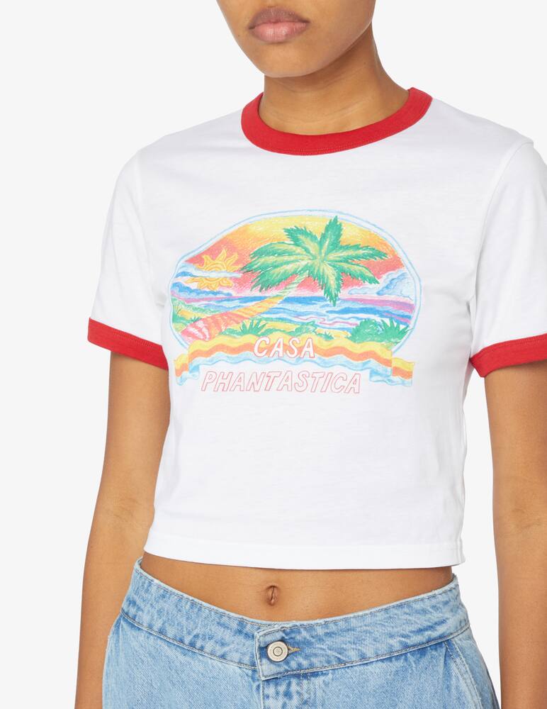 rinascente Casablanca T-shirt crop in cotone - Bianco