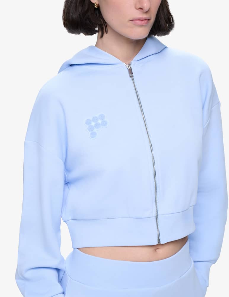 rinascente PANGAIA Felpa cropped con cappuccio zip