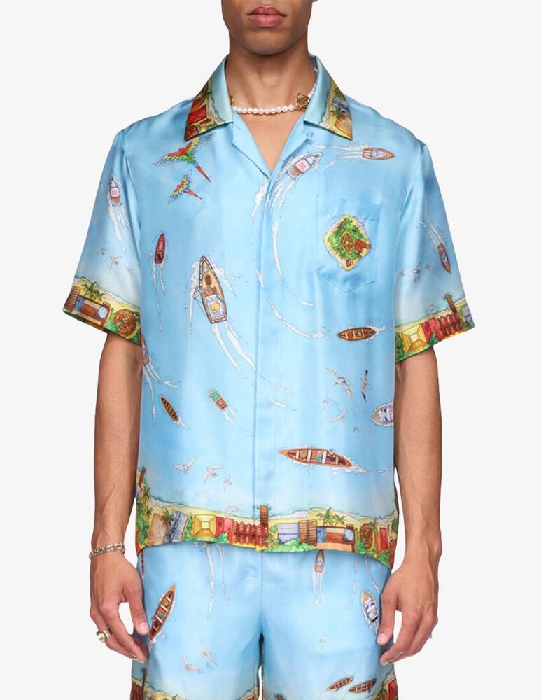 Casablanca Linen embroidered short sleeve shirt - picture 1 Casablanca Linen embroidered short sleeve shirt - picture 1