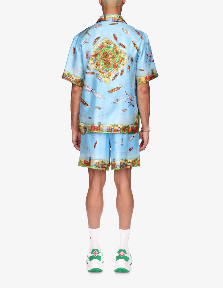 rinascente Casablanca Camicia maniche corte lino embroidered