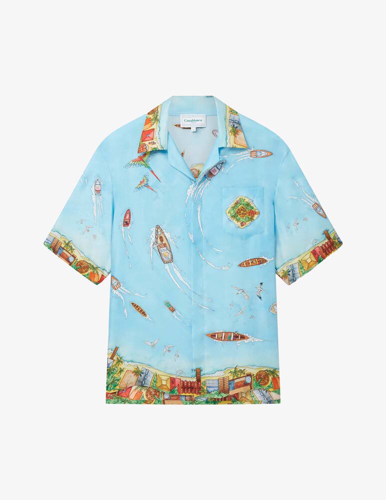 rinascente Casablanca Camicia maniche corte lino embroidered