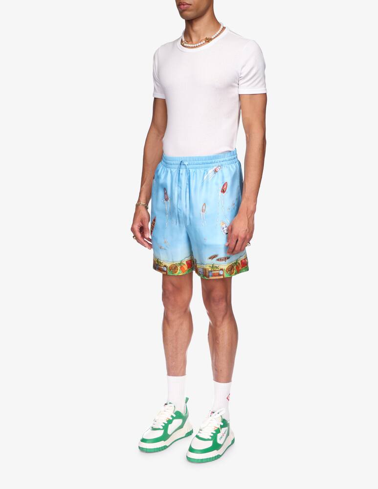 rinascente Casablanca Bermuda silk set ocean