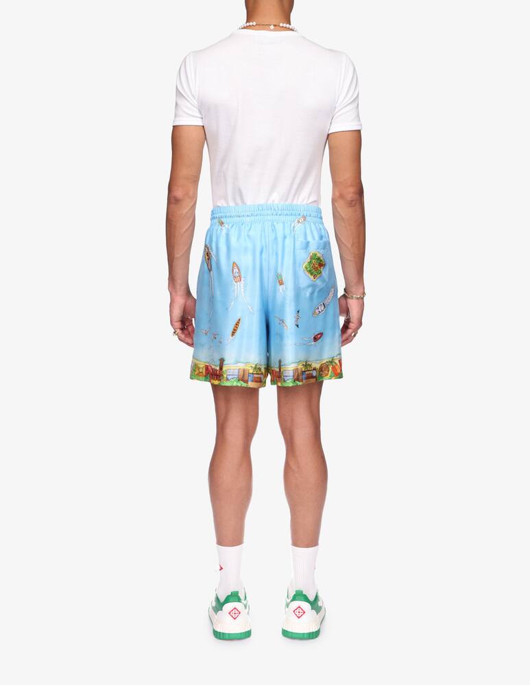 rinascente Casablanca Bermuda silk set ocean