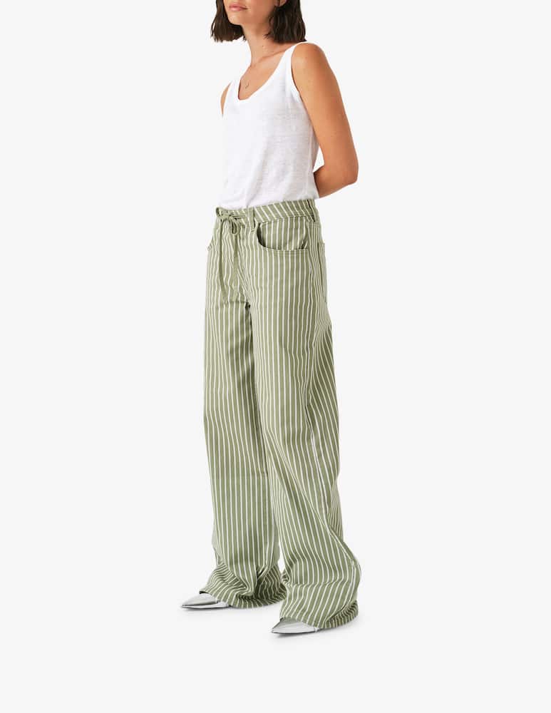 rinascente seventy + mochi Blake moss stripe trousers