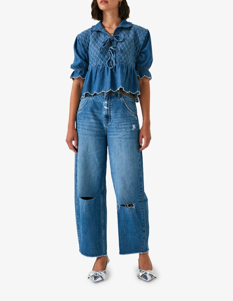 rinascente seventy + mochi Denim heidi blouse