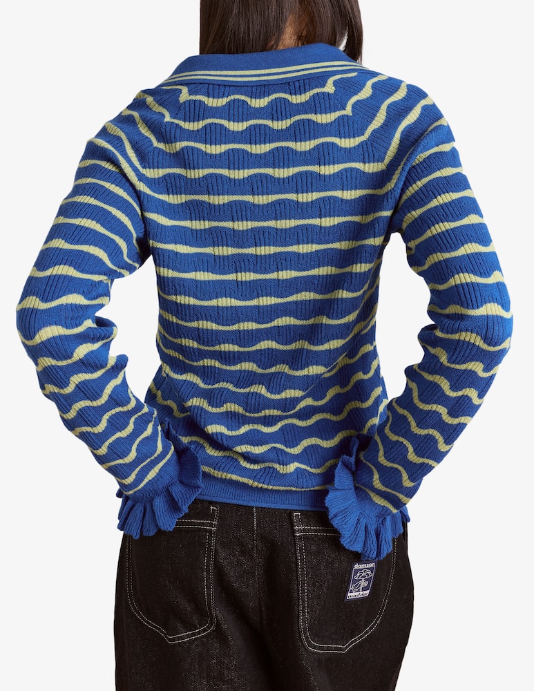 Damson Madder Silvia cotton merino polo jumper - picture 3 Damson Madder Silvia cotton merino polo jumper - picture 3