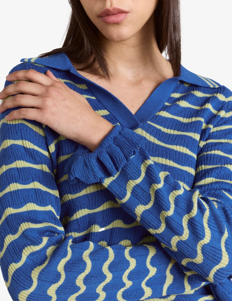 Damson Madder Silvia cotton merino polo jumper - picture 4 Damson Madder Silvia cotton merino polo jumper - picture 4
