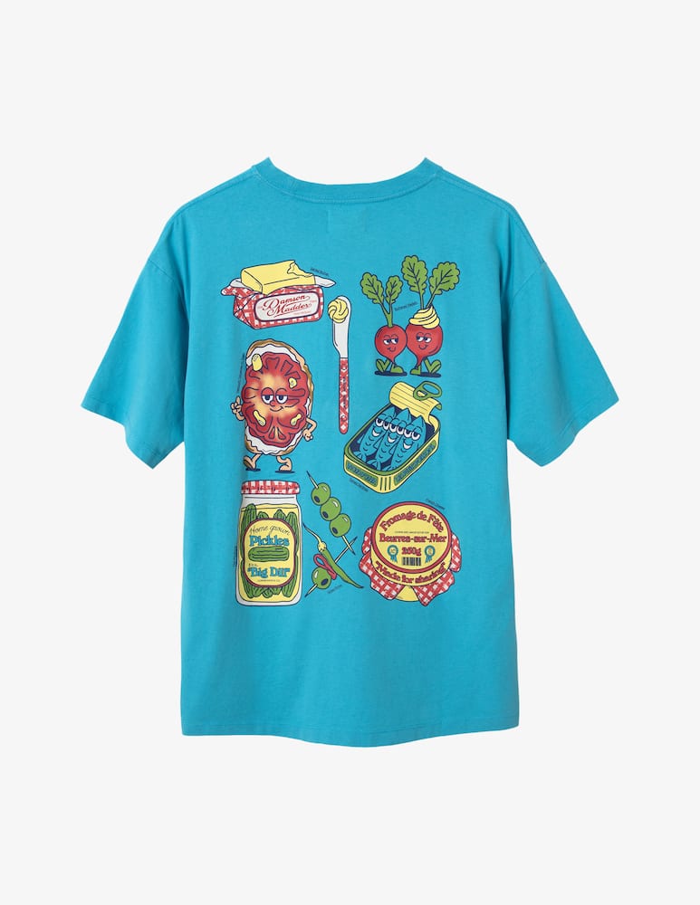 rinascente Damson Madder T-shirt grafica snack plate