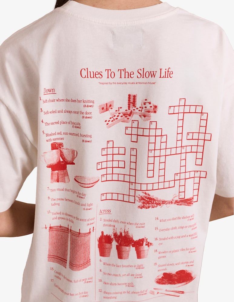 rinascente Damson Madder T-shirt Slow Life cruciverba