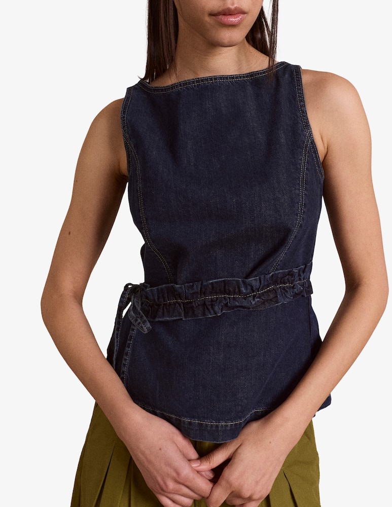 rinascente Damson Madder Top jeans senza maniche