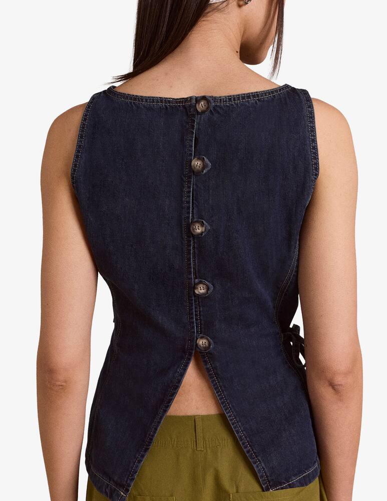 rinascente Damson Madder Top jeans senza maniche