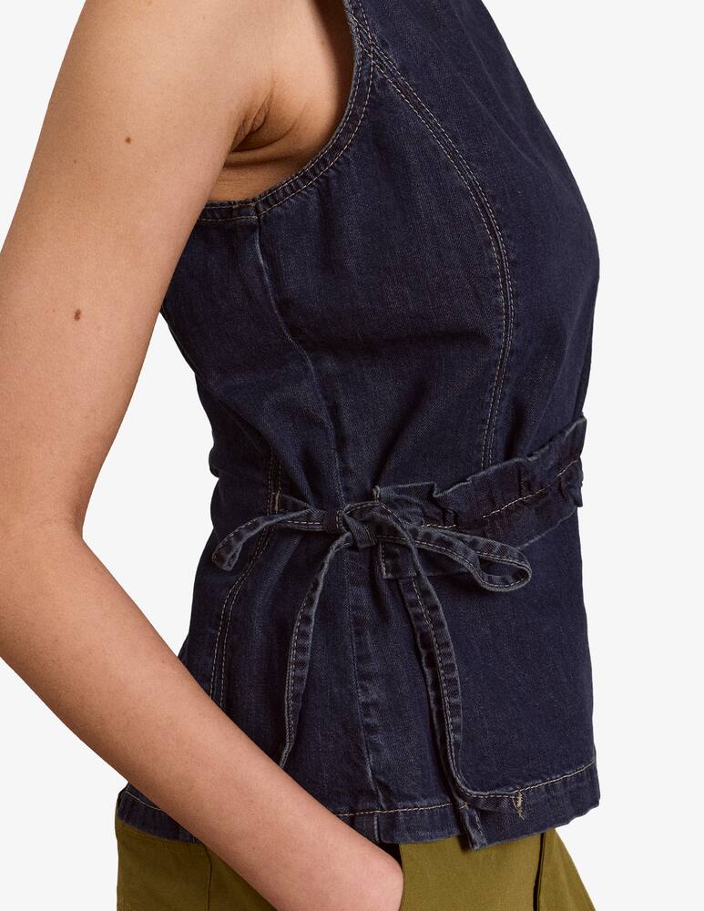 rinascente Damson Madder Top jeans senza maniche