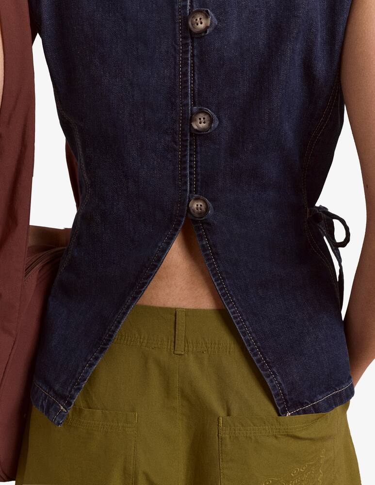 rinascente Damson Madder Top jeans senza maniche