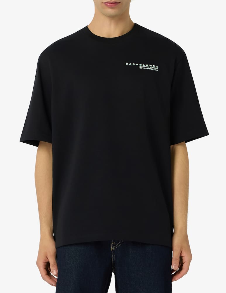 rinascente Casablanca Glitch orchid oversized t-shirt