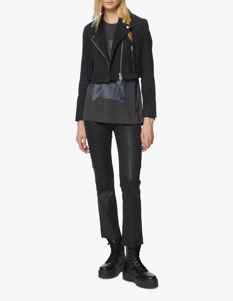 rinascente AllSaints Leather tassel biker jacket Elora