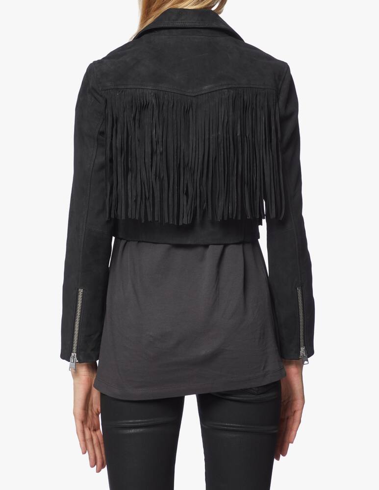 rinascente AllSaints Leather tassel biker jacket Elora