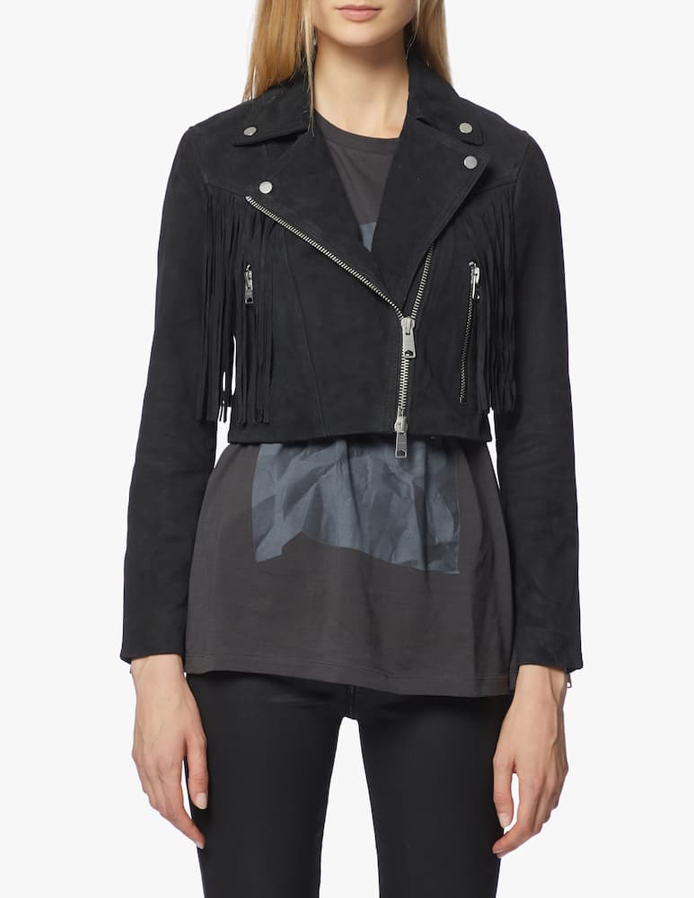 AllSaints Leather tassel biker jacket Elora - picture 1 AllSaints Leather tassel biker jacket Elora - picture 1