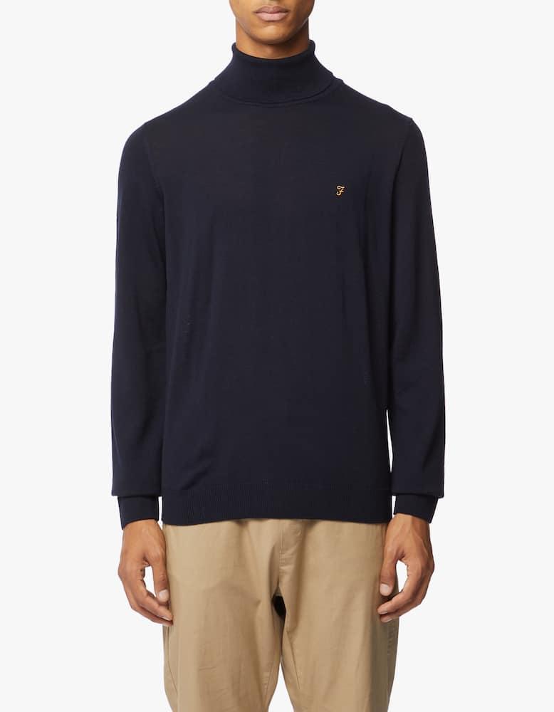 Farah Merino gosforth turtleneck - Blue - picture 1 Farah Merino gosforth turtleneck - Blue - picture 1