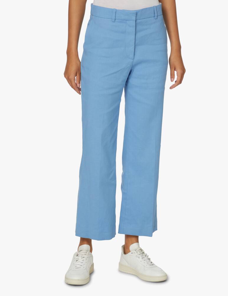 rinascente Joseph Pantaloni a vita alta trombetta in lino Talia - azzurro