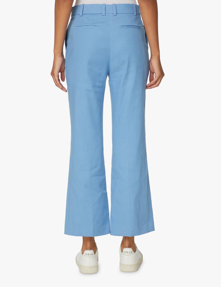 rinascente Joseph Pantaloni a vita alta trombetta in lino Talia - azzurro