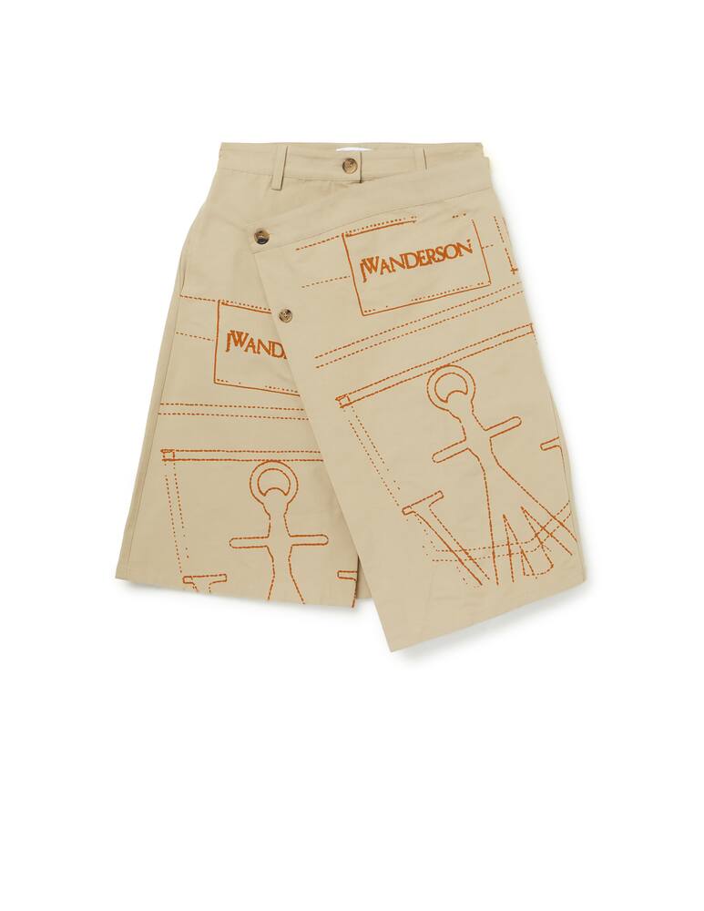 rinascente JW Anderson Gonna a portafogli in cotone - beige