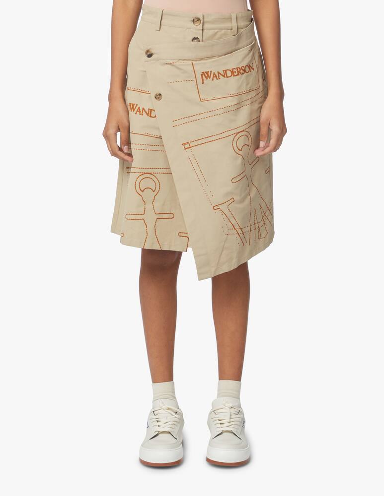 rinascente JW Anderson Gonna a portafogli in cotone - beige
