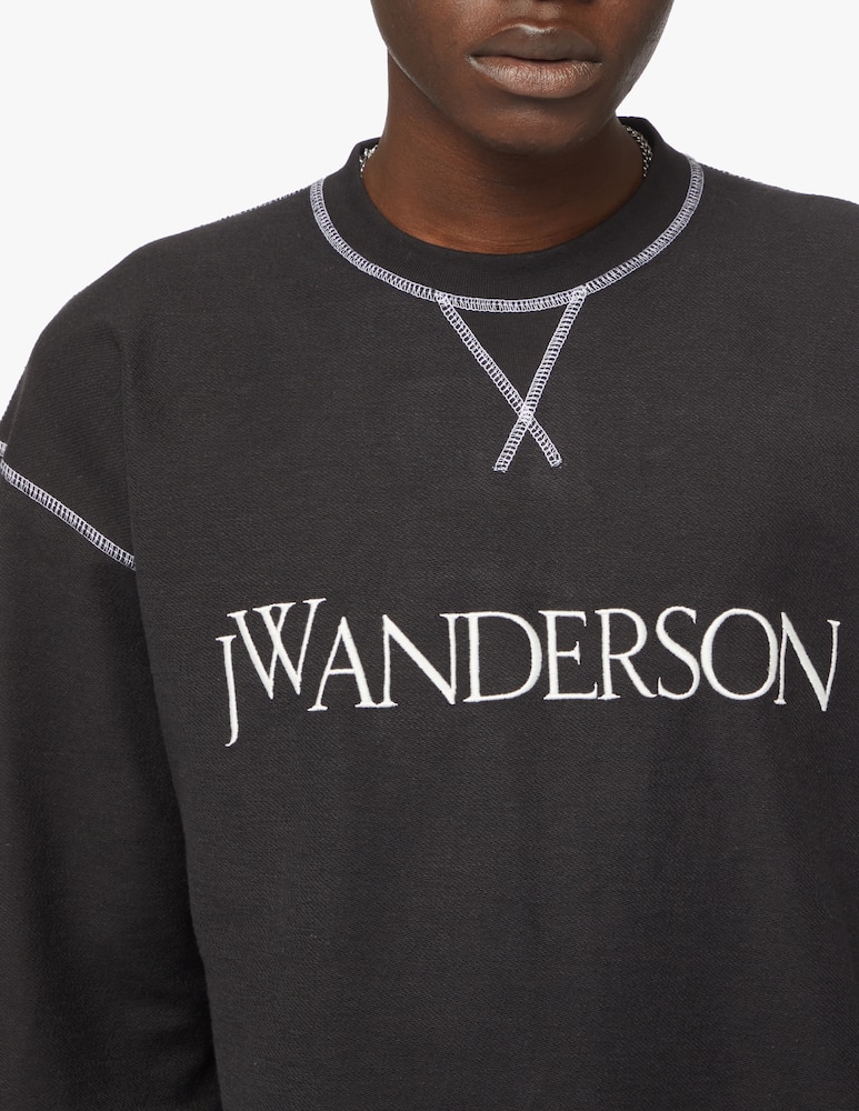 rinascente JW Anderson Maglia in cotone inside out logo - nero