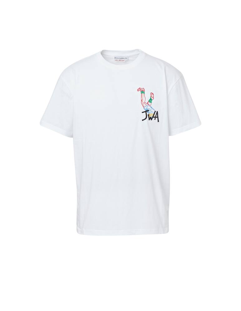 rinascente JW Anderson Maglietta girocollo ricamata rugby - bianco