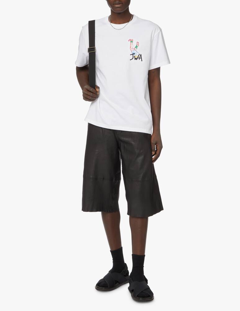 rinascente JW Anderson Maglietta girocollo ricamata rugby - bianco