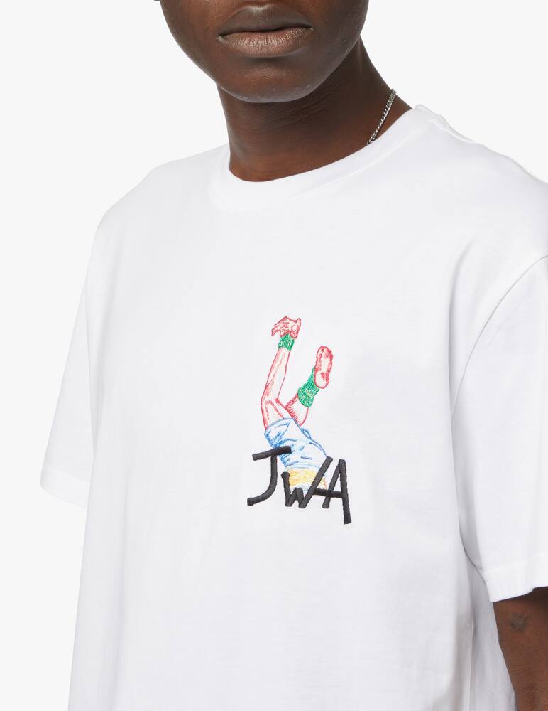 rinascente JW Anderson Maglietta girocollo ricamata rugby - bianco