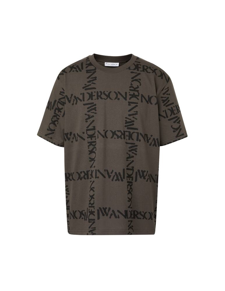 rinascente JW Anderson Oversized logo grid t-shirt - grey