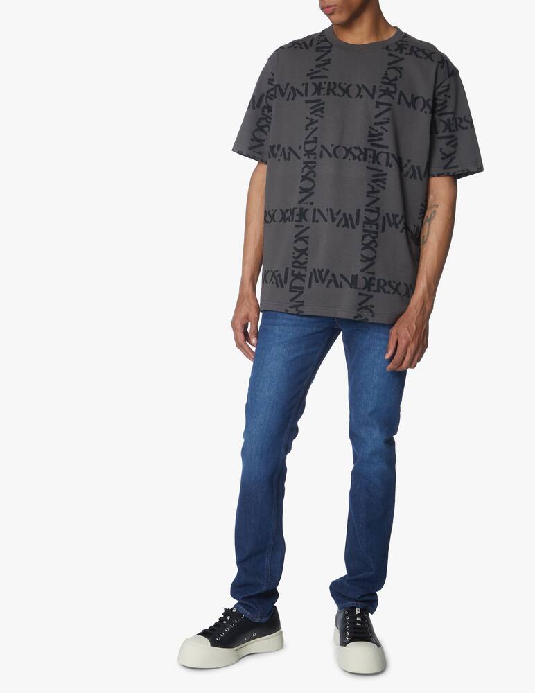 rinascente JW Anderson Oversized logo grid t-shirt - grey