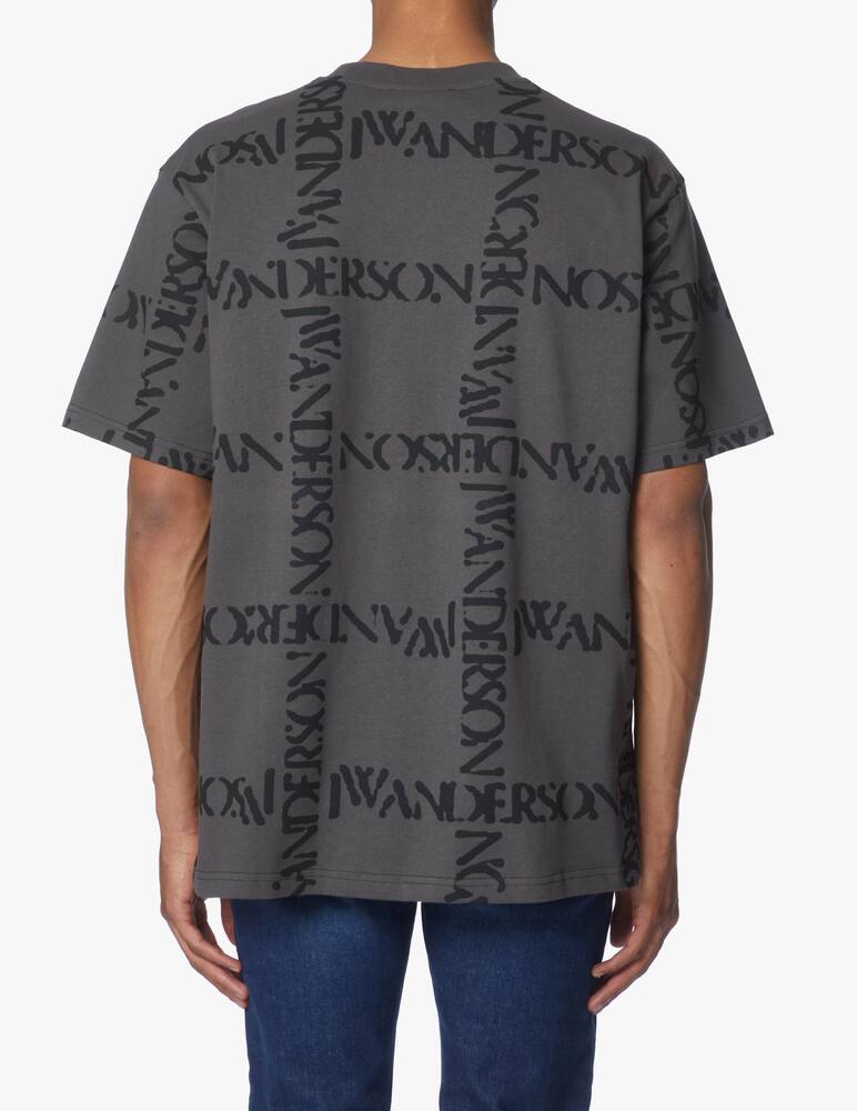rinascente JW Anderson Oversized logo grid t-shirt - grey
