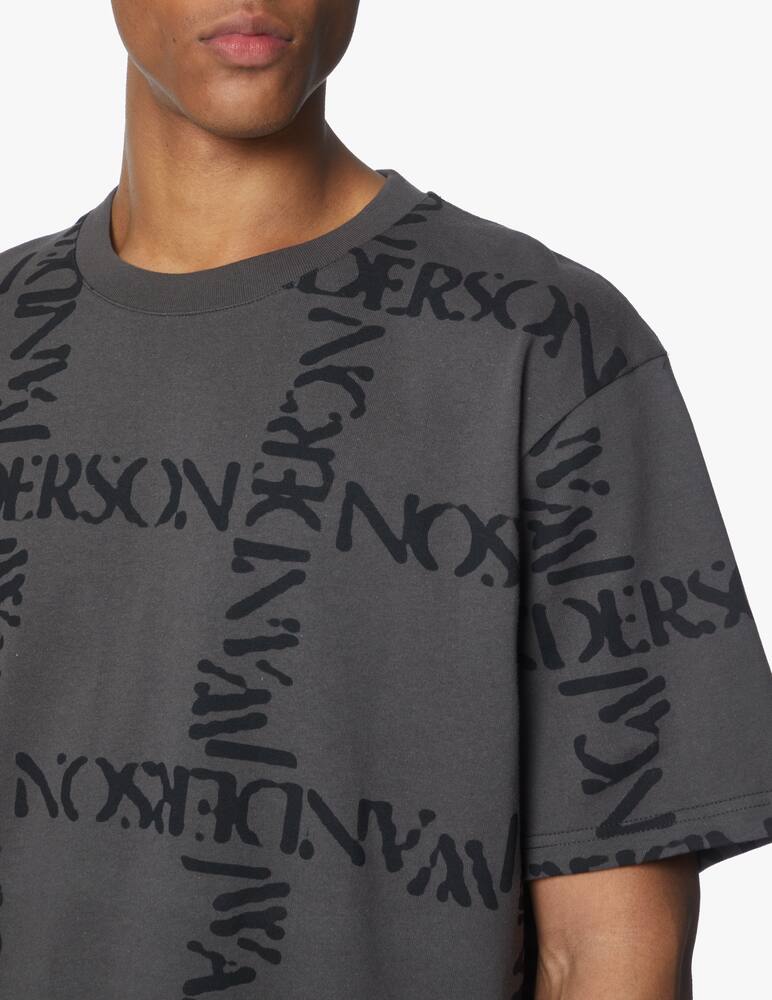 rinascente JW Anderson Oversized logo grid t-shirt - grey