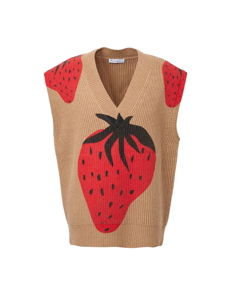rinascente JW Anderson Strawberry no sleeve sweater - multi