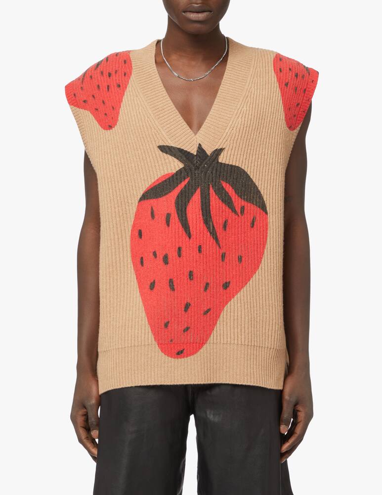 rinascente JW Anderson Strawberry no sleeve sweater - multi
