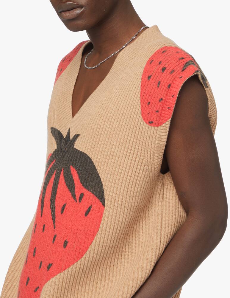 rinascente JW Anderson Strawberry no sleeve sweater - multi