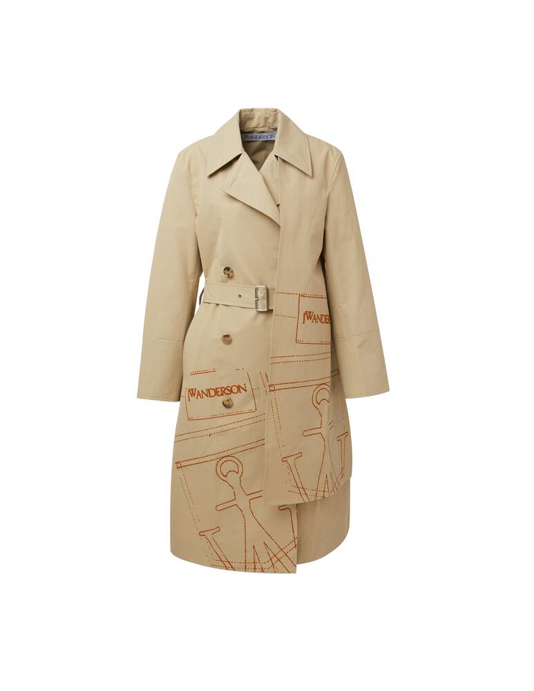 JW Anderson Trench in misto cotone con logo - beige - immagine 5 JW Anderson Trench in misto cotone con logo - beige - immagine 5