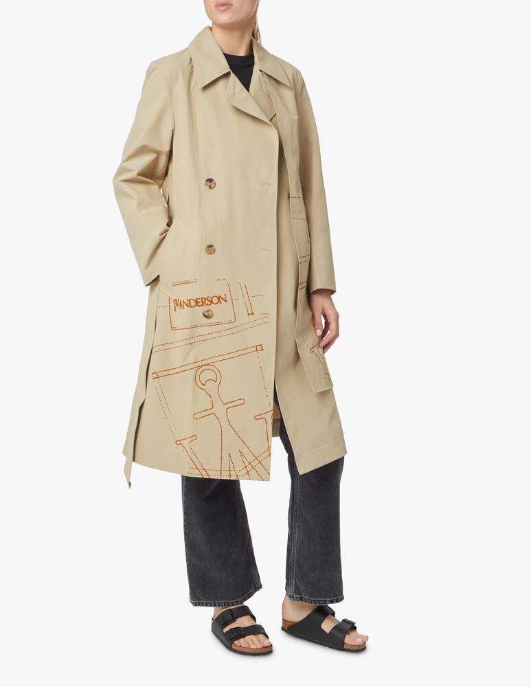 JW Anderson Trench in misto cotone con logo - beige - immagine 1 JW Anderson Trench in misto cotone con logo - beige - immagine 1