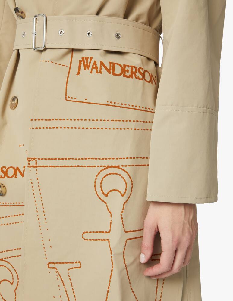 rinascente JW Anderson Trench in misto cotone con logo - beige