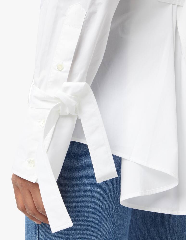 rinascente JW Anderson Camicia in cotone con lacci ai polsi - bianco