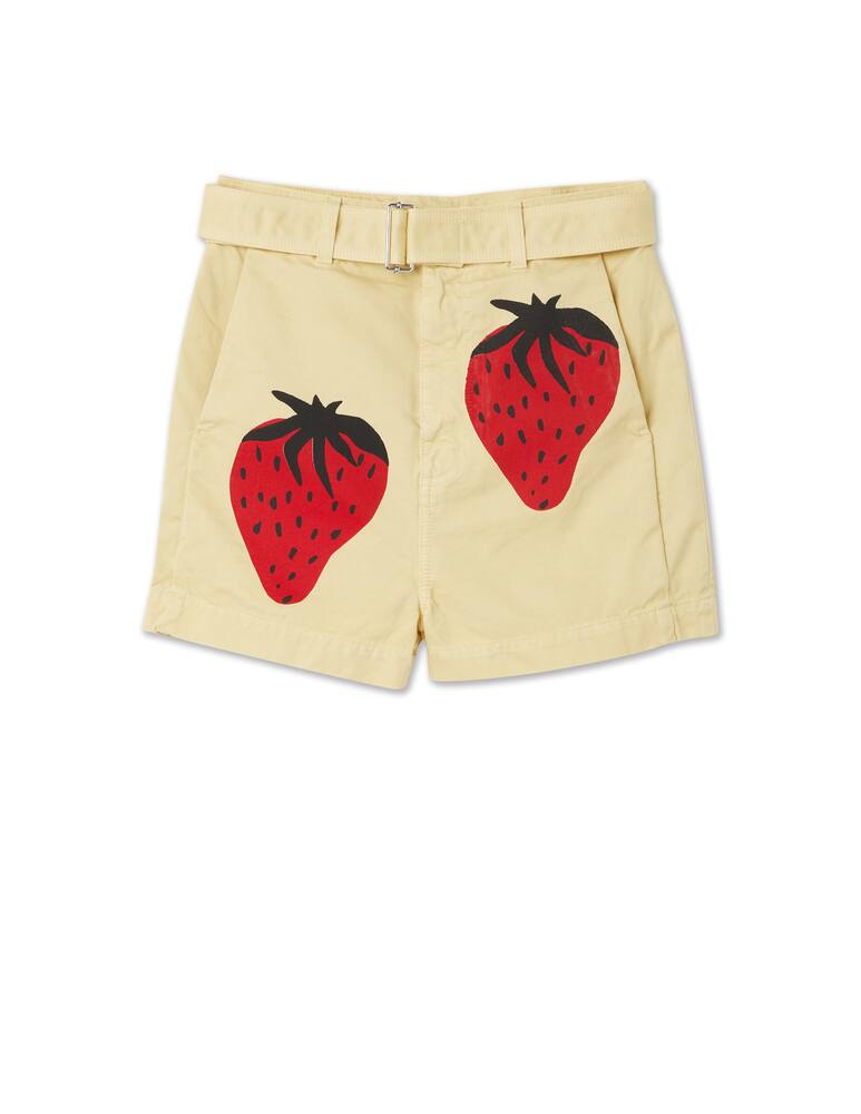 rinascente JW Anderson Cotton shorts with strawberry - beige