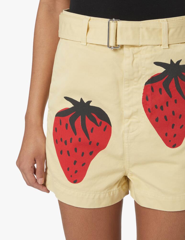 rinascente JW Anderson Cotton shorts with strawberry - beige