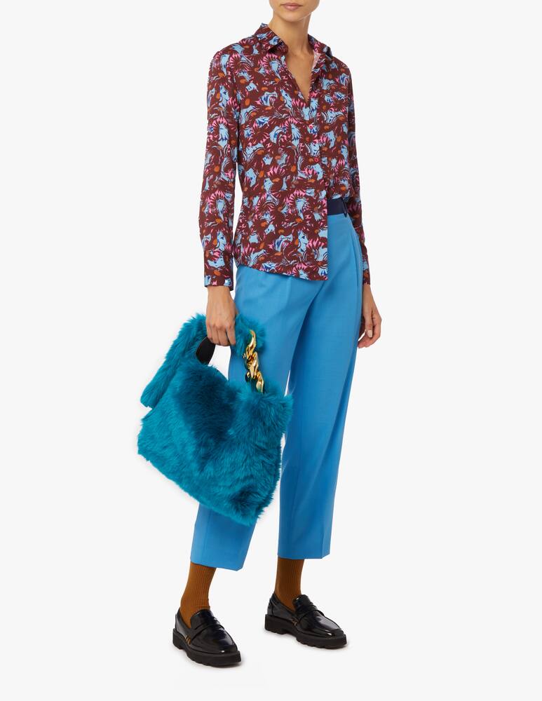 rinascente JW Anderson Borsa hobo piccola con catena - Azzurro