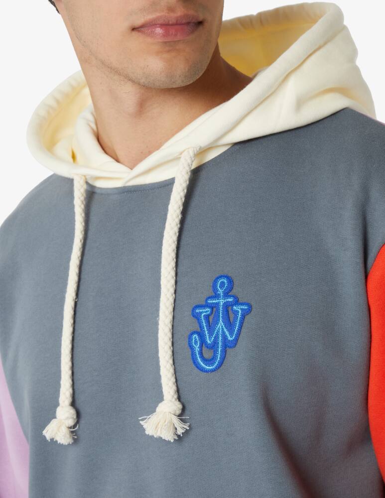 rinascente JW Anderson Felpa con cappuccio color block - Blu