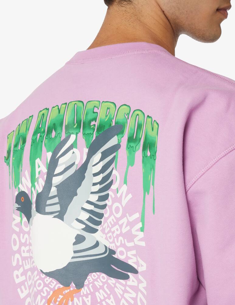 rinascente JW Anderson Felpa girocollo logo sbavato - Viola