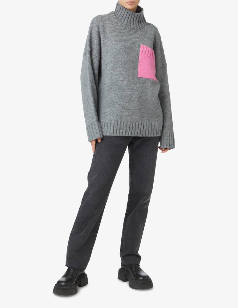 rinascente JW Anderson High neck sweater in wool blend - Grey