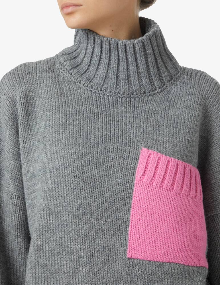 rinascente JW Anderson High neck sweater in wool blend - Grey